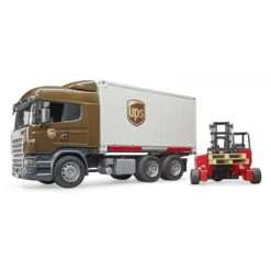 Bruder 03581 Scania R-serie UPS-Logistics Met Kooi-aap.