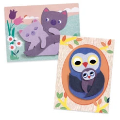 Djeco Creatief-met-papier Liefdevolle Knuffels 7 Djeco Creatief-met-papier Liefdevolle Knuffels -Auto Winkel DJ09055 knutselset knuffels 1