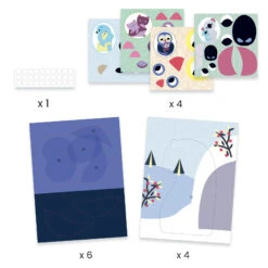 Djeco Creatief-met-papier Liefdevolle Knuffels 8 Djeco Creatief-met-papier Liefdevolle Knuffels -Auto Winkel DJ09055 knutselset knuffels 2