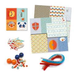 Djeco Rijgen Knutselset Mijn-Ridders -Auto Winkel Djeco Rijgen met chenille Ridders 2