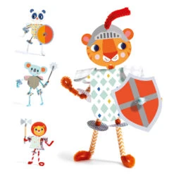 Djeco Rijgen Knutselset Mijn-Ridders -Auto Winkel Djeco Rijgen met chenille Ridders 3