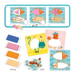 Djeco Kleiset Parelmozaiken Knutselset -Auto Winkel Djeco kleiset mozaiek 2