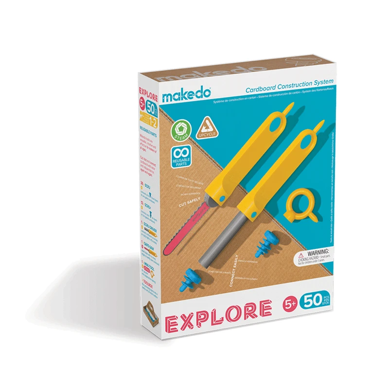 Makedo Explore-50 Gereedschapsset Voor Karton Kindergereedschap 3 Makedo Explore-50 Gereedschapsset Voor Karton Kindergereedschap
