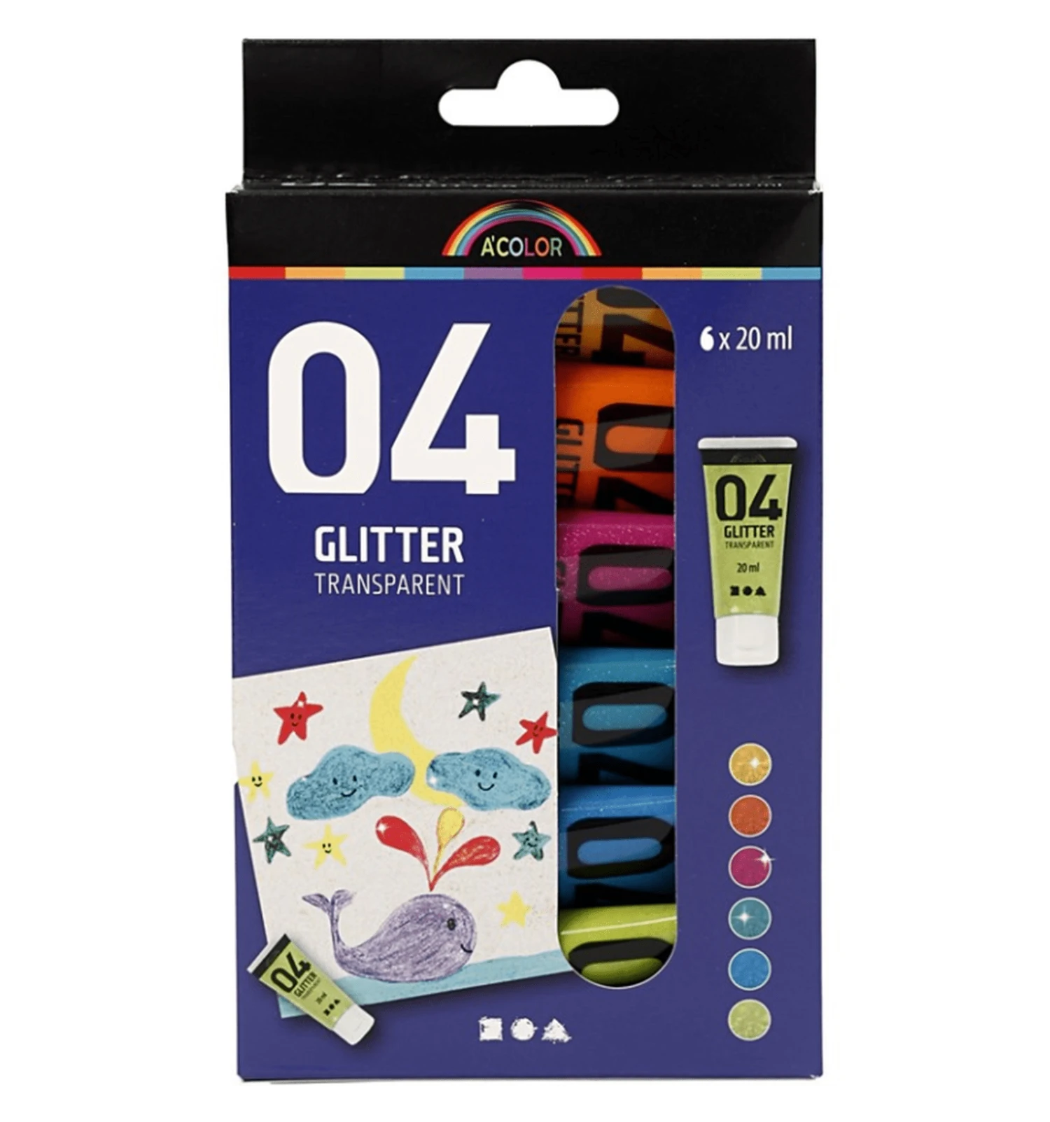 Plakkaatverf Set Acrylverf Glitter Secundaire Kleuren 4 Plakkaatverf Set Acrylverf Glitter Secundaire Kleuren - Afbeelding 2