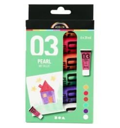 Plakkaatverf Set Metallic Secundaire Kleuren -Auto Winkel a color acrylverf set metallic secundair 6x20 ml 1