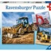 Bouwmachines Aan Het Werk – Puzzelbox Ravensburger 3 X 49 Stukjes -Auto Winkel bouwmachines aan het werk puzzel ravensburger