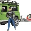 Bruder 2598 Landrover Defender+aanhanger+motorfiets Ducati -Auto Winkel bruder 02598 landrover defender met aanhanger en motor ducati scrambler