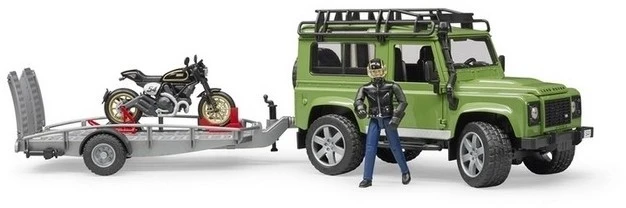 Bruder 2598 Landrover Defender+aanhanger+motorfiets Ducati 6 Bruder 2598 Landrover Defender+aanhanger+motorfiets Ducati - Afbeelding 4