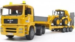 Bruder 2776 MAN TGA Trekker+dieplader En Graaf-laadcombinatie -Auto Winkel bruder man trekker met flegl dieplader en graaf laadcombinatie 3