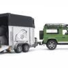 Bruder 2592 Terreinwagen Land-Rover Defender+paardentrailer
