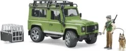 Bruder 02587 Terreinwagen Land-Rover Defender + Boswachter -Auto Winkel bruder 2587 landrover met boswachter vangkooi hond 2