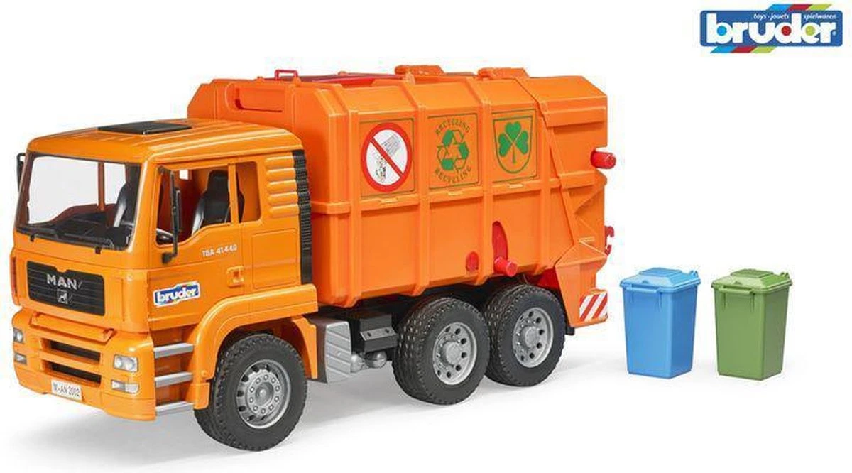 Bruder 2760 Vuilniswagen Vrachtauto MAN TGA Incl 2x Kliko 9 Bruder 2760 Vuilniswagen Vrachtauto MAN TGA Incl 2x Kliko - Afbeelding 7