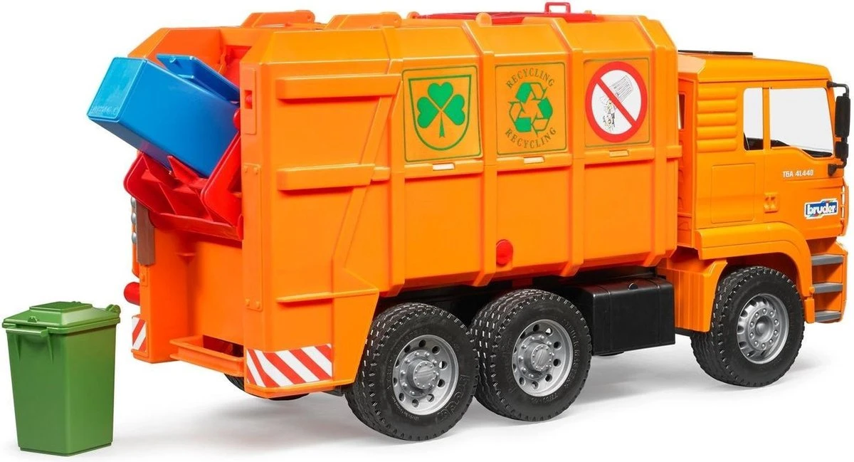 Bruder 2760 Vuilniswagen Vrachtauto MAN TGA Incl 2x Kliko 4 Bruder 2760 Vuilniswagen Vrachtauto MAN TGA Incl 2x Kliko - Afbeelding 2