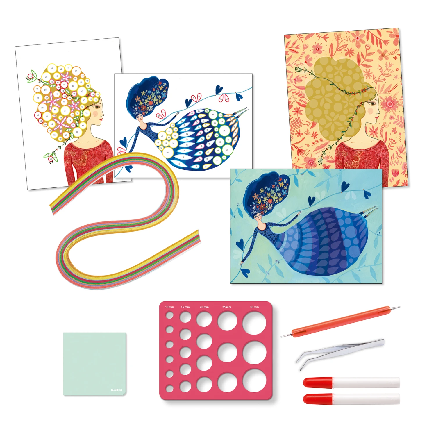 Djeco Knutselset Quilling Wervelend Haar En Petticoats 6 Djeco Knutselset Quilling Wervelend Haar En Petticoats - Afbeelding 4