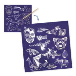 Djeco Krasstickers Metal Glow-in-the-Dark -Auto Winkel djeco krasstickers glow in the dark jongen 2