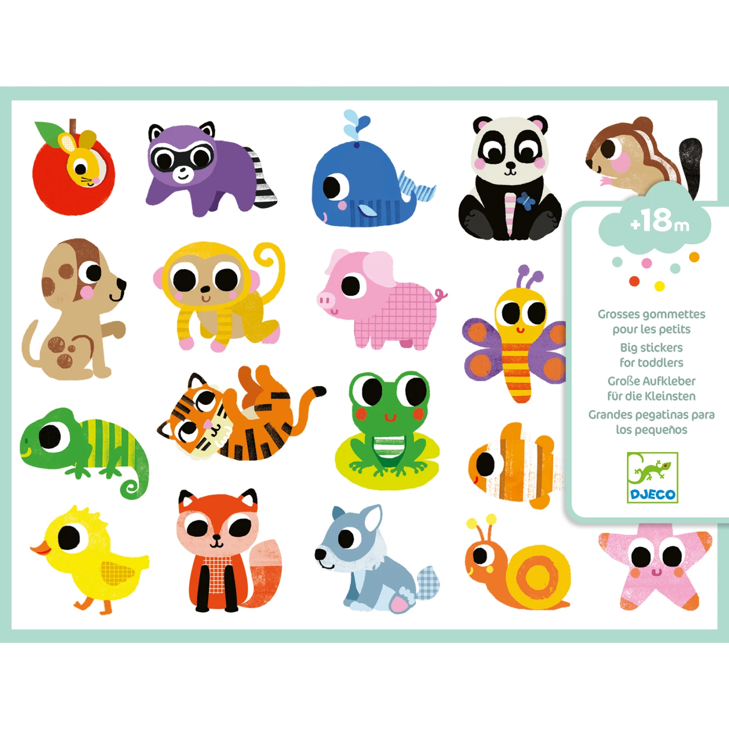 Djeco Stickers Babydieren-I Stickerset 3 Djeco Stickers Babydieren-I Stickerset