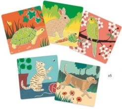 Djeco Tekensjablonen Dierenvriendjes Knutselset -Auto Winkel djeco tekensjablonen dierenvriendjes 1