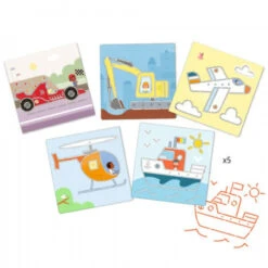 Djeco Tekensjablonen Transport&Costickers -Auto Winkel djeco tekensjablonen transport c0 1