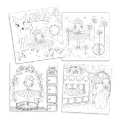 Djeco Kleurplaten-met-verrassing De-deurtjes-van-Pupi Knutselpakket -Auto Winkel djeco verrassingskleurplaten pupi 2