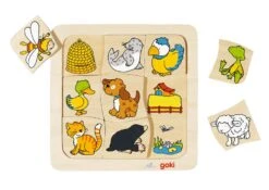 Houten Puzzel Wie Woont Waar? -Auto Winkel houten puzzel wie woont waar goki 56881 1