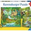 In Het Oerwoud – Ravensburger – 3 X 49 Stukjes -Auto Winkel in het oerwoud puzzel ravensburger
