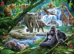 Jungledieren Puzzel Ravensburger 100 Stukjes XXL -Auto Winkel jungledieren puzzel ravensburger