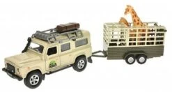 Land Rover Defender + Giraffetrailer -Auto Winkel landrover defender met giraffetrailer kidsglobe 1 1
