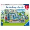 Onderweg Met Een Politieagent Puzzelbox Ravensburger 2×24 Stukjes -Auto Winkel onderweg met een politieagent puzzelbox ravensburger