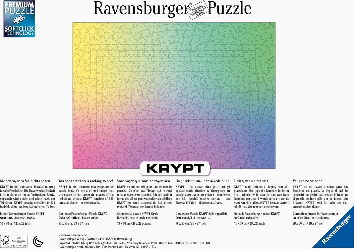 Krypt-Gradient Puzzel Ravensburger 1000 Stukjes 6 Krypt-Gradient Puzzel Ravensburger 1000 Stukjes - Afbeelding 4