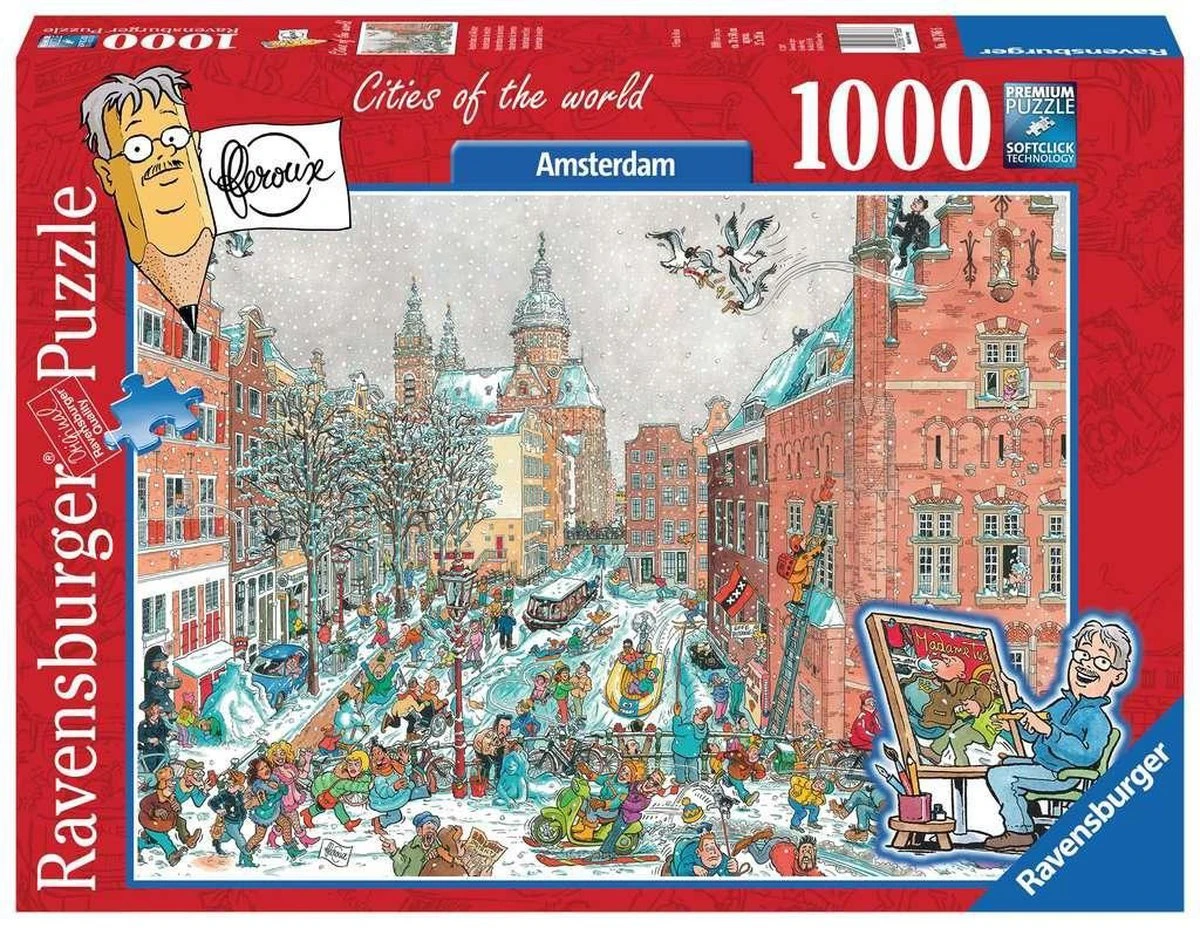 Ravensburger Puzzel Fleroux Amsterdam-in-de-winter 1000-stukjes 5 Ravensburger Puzzel Fleroux Amsterdam-in-de-winter 1000-stukjes - Afbeelding 3