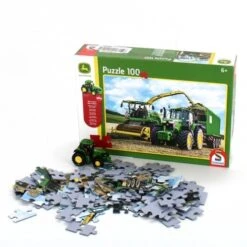 Schmidt 56315 Kinderpuzzel John Deere 6195M Puzzel 100st -Auto Winkel schmidt puzzel 56315 john deere 6195M tractor hakselaar 8500i
