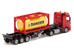 Siku 3922 Mercedes-Actros Oplegger-met-tankcontainer -Auto Winkel siku 3922 mercedes trekker met tankcontainer op chassis 3