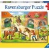 Ravensburger Vakantie Op De Manege Kinder-Puzzel 2 X 12 Stukjes -Auto Winkel vakantie op de manege puzzel ravensburger