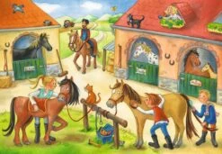 Ravensburger Vakantie Op De Manege Kinder-Puzzel 2 X 12 Stukjes -Auto Winkel vakantie op de manege puzzel ravensburger 2